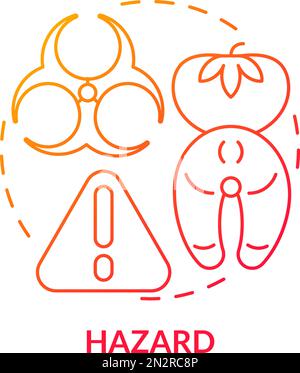 Icona del concetto di gradiente rosso di pericolo Illustrazione Vettoriale