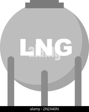 Icona serbatoio GNL. Porta gas. Industria dell'energia. Vettore modificabile. Illustrazione Vettoriale