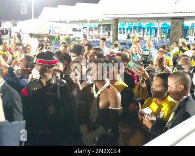 Nuovo Guinness record mondiale per il maggior numero di Muay Thai combattenti riuniti in un luogo, Ratchabhakti Park, Hua Hin, Thailandia Foto Stock