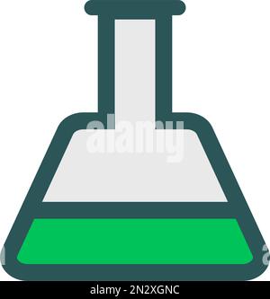 Icona triangolare di un esperimento chimico. Vettore modificabile. Illustrazione Vettoriale