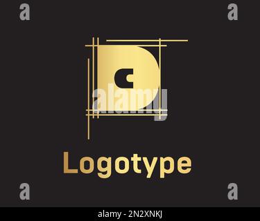 Bella grafica vettoriale oro lettera D simbolo Illustrazione Vettoriale