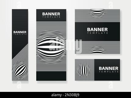 Moderno banner design web template set, banner web. Sfondo per la progettazione di siti web, banner per annunci di copertina sui social media, volantino, scheda di invito Illustrazione Vettoriale