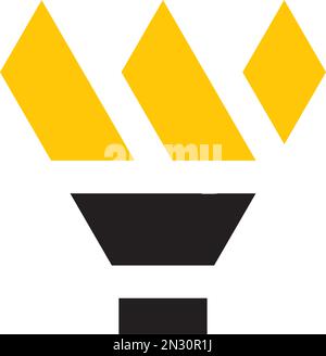 torcia leggera logo vettoriale icona design Illustrazione Vettoriale