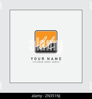 Logo BT con firma scritta a mano - modello con logo vettoriale per il settore della bellezza, della moda e della fotografia Illustrazione Vettoriale