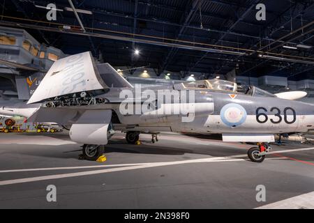 Yeovilton.Somerset.United Kingdom.October 23rd 2022.A Blackburn Buccaneer è in mostra a The Fleet Air Arm Museum a Somerset Foto Stock