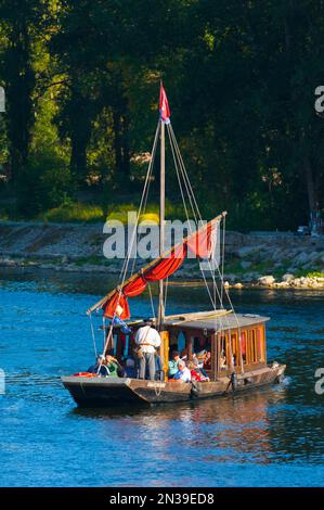 Francia, Loiret (45), Orléans, Loire Festival 2019, toue cabanée, tradizionale barca fluviale Foto Stock