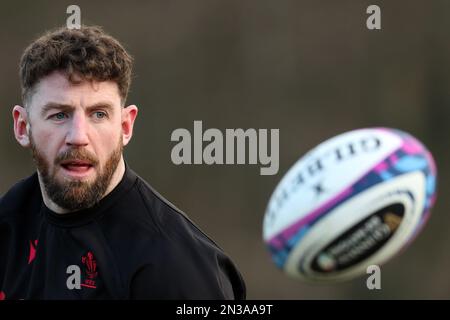 Cardiff, Regno Unito. 07th Feb, 2023. Alex Cuthbert del Galles durante la sessione di rugby del Galles, vale of Glamorgan martedì 7th febbraio 2023. La squadra si prepara per la partita di campionato Guinness Six Nations contro la Scozia questo fine settimana. pic di Andrew Orchard/Andrew Orchard SPORTS photography/Alamy Live News Credit: Andrew Orchard SPORTS photography/Alamy Live News Foto Stock