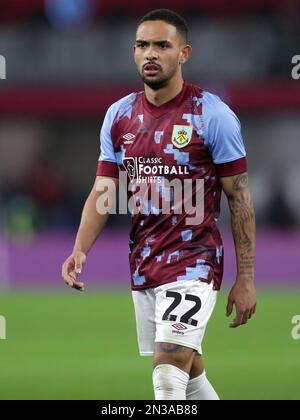 7th febbraio 2023: Turf Moor, Burnley, Lancashire, Inghilterra; fa Cup Football, Burnley contro Ipswich Town; Vitinho di Burnley Foto Stock