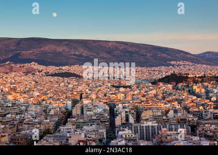 Panoramica di Atene, Attica, Grecia Foto Stock