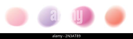 Set di cerchi sfumati di sfocatura astratti. Set di forme rotonde di colore chiaro. Illustrazione con isolamento vettoriale Illustrazione Vettoriale