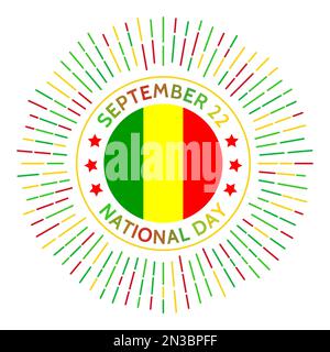 Badge nazionale del Mali. Indipendenza dalla Francia nel 1960. Celebrato il 22 settembre. Illustrazione Vettoriale