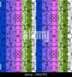 Estate farfalla senza cuciture animali linea arte doodle modello per avvolgere carta e bambini abiti stampa, tessuti e biancheria e confezioni festive. Alto Foto Stock