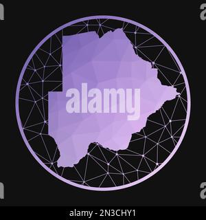 Icona Botswana. Mappa poligonale vettoriale del paese. Icona del Botswana in stile geometrico. Illustrazione Vettoriale