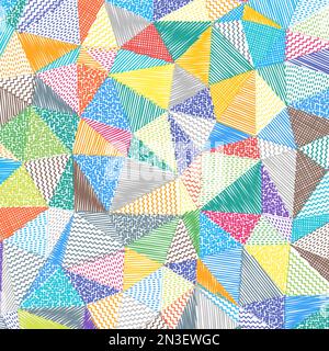 Basso sfondo di schizzo poly. Strabiliante motivo quadrato. Autentico sfondo astratto. Illustrazione vettoriale. Illustrazione Vettoriale