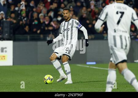 Salerno, Italia. 07th Feb, 2023. Danilo della Juventus durante US Salernitana vs Juventus FC, italiano serie di calcio Una partita a Salerno, Italia, febbraio 07 2023 Credit: Independent Photo Agency/Alamy Live News Foto Stock