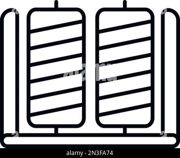 Vettore contorno icona Bobine. Filettatura di fabbrica. Lana di filato Illustrazione Vettoriale