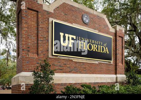 L'università della Florida firma al ben Hill Griffin Stadium a Gainesville, Florida. (USA) Foto Stock