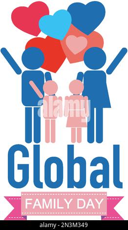 Illustrazione del design del banner per la Giornata Mondiale della Famiglia Illustrazione Vettoriale