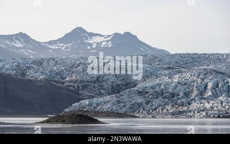 Lingua del ghiacciaio di Kverkfjoell sul ghiacciaio di Vatnajoekull, Parco Nazionale di Vatnajoekull, Austurland, Islanda Foto Stock