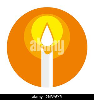 Vector abstract candela, segno isolato in tondo Illustrazione Vettoriale
