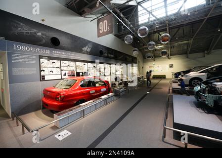 Padiglione auto nel Toyota Commemorative Museum of Industry and Technology a Nagoya, Giappone. Foto Stock