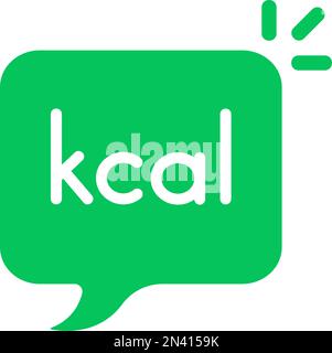 bolla verde kcal isolata su bianco Illustrazione Vettoriale