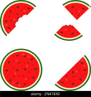 set di cocomeri freschi estivi Illustrazione Vettoriale