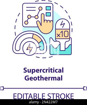 Icona del concetto geotermico supercritico Illustrazione Vettoriale