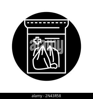 Icona a linee di colore a bendaggio triangolare. Pronto soccorso. Assistenza medica. Illustrazione Vettoriale