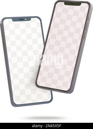 Due modelli vettoriali di telefoni cellulari per la visualizzazione o la presentazione delle applicazioni Illustrazione Vettoriale