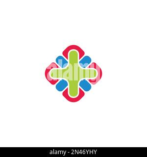 più vettore di logo geometrico colorato medico Illustrazione Vettoriale