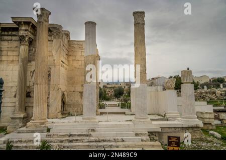 Ruinen der Hadriansbibliothek, Athen, Griechenland Foto Stock