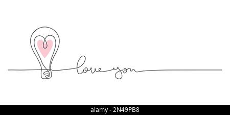 Illustrazione del vettore di linea concept di San Valentino. Illustrazione disegnata a mano minimalista alla moda. Illustrazione Vettoriale