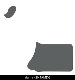 Guinea Equatoriale - mappa di silhouette grigio liscia della zona di campagna. Illustrazione semplice del vettore piatto. Illustrazione Vettoriale