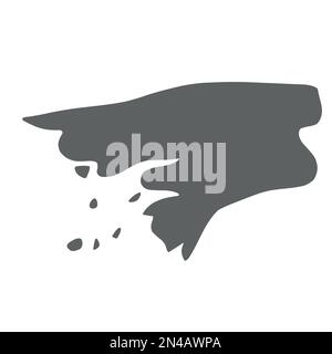 Guinea-Bissau - mappa di silhouette grigio liscia della zona di campagna. Illustrazione semplice del vettore piatto. Illustrazione Vettoriale