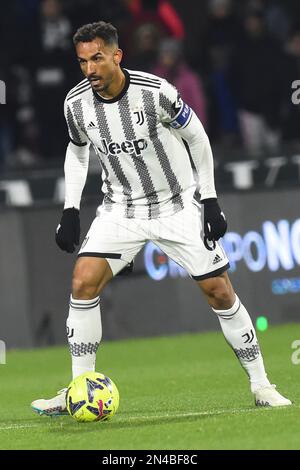 Salerno, Italia. 07th Feb, 2023. Danilo della Juventus FC in azione la Serie A match tra US Salernitana 1919 e Juventus FC all'Arechi Stadium il 07 2023 febbraio, Salerno, italia (Photo by Agostino Gemito/Pacific Press/Sipa USA) Credit: Sipa USA/Alamy Live News Foto Stock