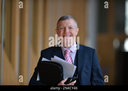 Edimburgo Scozia, Regno Unito 08 febbraio 2023 Willie Rennie al Parlamento scozzese. credito sst/alamy notizie dal vivo Foto Stock