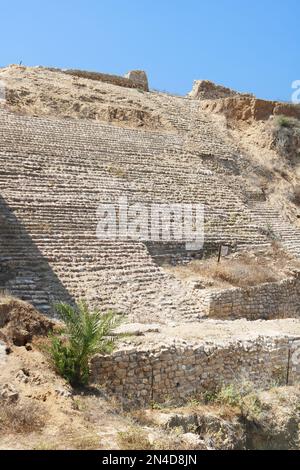 Cananeo city gate ad Ashkelon, Israele, Medio Oriente Foto Stock