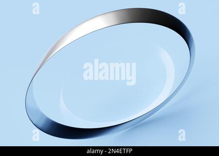 Gruppo Silver mobius o gruppo mobius. Una superficie con un lato e un contorno. Matematico non orientabile. Illustrazione 3D Foto Stock