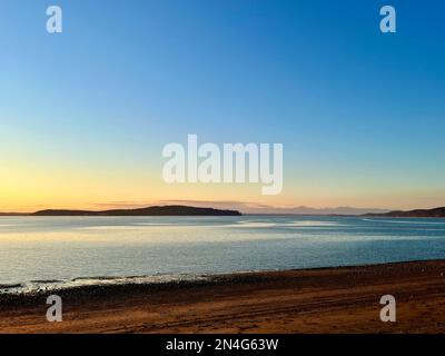 Osservazione del tramonto a Fort Worden Foto Stock