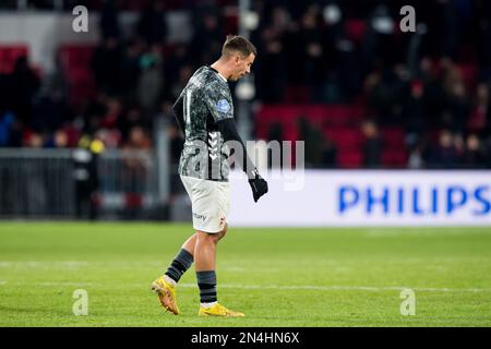 EINDHOVEN - Jasin Amin Assehnoun del FC Emmen durante il round del 16 della Coppa KNVB tra il PSV Eindhoven e il FC Emmen allo stadio Phillips il 8 febbraio 2023 a Eindhoven, Paesi Bassi. AP | altezza olandese | COR LASKER Foto Stock