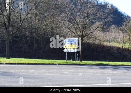 Strada della valle Mosel in inverno Foto Stock