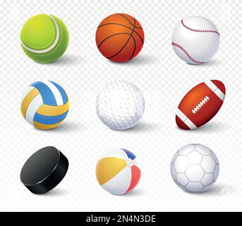 Set di palline sportive realistiche Illustrazione Vettoriale