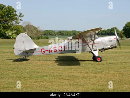 Un Beagle A61 Terrier II a Headcorn Airfield Kent UK con un cane da compagnia a bordo Foto Stock