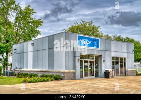 Il Graceland Air Building presso il Memphis Entertainment Complex di Elvis Presley a Graceland a Memphis, Tennessee. Foto Stock