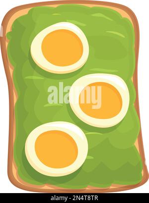 Uovo avocado toast icona vettore cartoon. Affettare il cibo. Pranzo verde Illustrazione Vettoriale