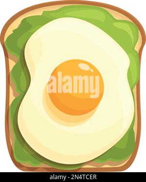 Uovo intero avocado toast icona vettore cartoon. Pane vegetariano. Cibo pranzo Illustrazione Vettoriale