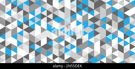 triangolo blu grigio astratto, sfondo a trama geometrica, motivo poligonale, mosaico a gradiente Foto Stock