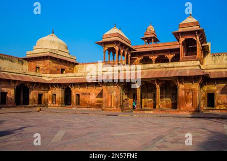 Mughal città di Fatehpur Sikri, Fatehpur Sikri, Uttttar Pradesh, India Foto Stock