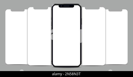 Il mockup dello smartphone con schermate dell'app vuote. Concetto di progettazione di app mobili per mostrare le schermate. Illustrazione vettoriale. Illustrazione Vettoriale